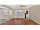 Simple dining room with wood flooring and neutral walls at 3150 Dove Ln, Mulberry, FL 33860