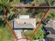Aerial view of single-story house and large lot at 7101 Scenic Pl, Lakeland, FL 33810