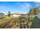 House backyard view, featuring a large lawn and screened porch at 7101 Scenic Pl, Lakeland, FL 33810