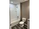 Clean bathroom, white subway tile, granite vanity at 1108 Crestview Ave, Lakeland, FL 33805