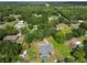 Wide aerial view of neighborhood with a house and pool at 6929 Farris Dr, Lakeland, FL 33811