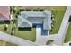 Top-down view of house and paver driveway at 1010 Crossroads Dr, Polk City, FL 33868