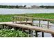 Private wooden dock extending over calm lake waters at 1600 W Lake Parker Dr # B7, Lakeland, FL 33805