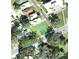 Overhead perspective of a land plot, showcasing its dimensions, proximity to roads, and neighborhood context at 23 Lake Hollingworth, Lakeland, FL 33803