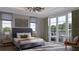 Inviting main bedroom with modern decor, warm lighting, and a tranquil view from the patio doors at 23 Lake Hollingworth, Lakeland, FL 33803