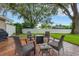 Relaxing backyard patio with fire pit and wicker seating at 2620 Jonila Ave, Lakeland, FL 33803