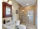 Clean bathroom with a walk-in shower and pedestal sink at 2620 Jonila Ave, Lakeland, FL 33803