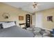 Serene bedroom with a gray bed and built-in shelving at 2620 Jonila Ave, Lakeland, FL 33803