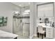 Spa-like bathroom with a large walk-in shower and built-in vanity at 453 Treviso Dr, Kissimmee, FL 34759