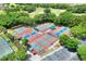 Aerial view of numerous pickleball courts in a community at 453 Treviso Dr, Kissimmee, FL 34759
