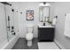 Modern bathroom with a walk-in shower and stylish vanity at 5252 Post Ln, Lakeland, FL 33809