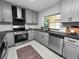 Modern kitchen with stainless steel appliances and a stylish backsplash at 5252 Post Ln, Lakeland, FL 33809