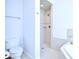 Clean bathroom featuring a walk-in shower with tile surround and a toilet at 6555 Lake Clark Dr, Lakeland, FL 33813