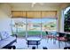 Spacious screened-in porch with wicker furniture and a view of the lake at 6555 Lake Clark Dr, Lakeland, FL 33813