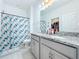 Modern bathroom with double vanity and shower at 812 Del Prado Dr, Kissimmee, FL 34758