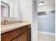 Bathroom with granite countertop vanity and closet at 1130 N Lake Parker Ave # A306, Lakeland, FL 33805