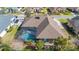 Aerial view of the house, highlighting the pool and cabana at 1217 Vista Hills Dr, Lakeland, FL 33813