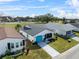 Aerial view of a single Gathering home and golf course at 3273 Pebble Bend Dr, Lakeland, FL 33810