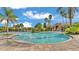 Stunning resort-style pool with palm trees and clubhouse at 4003 Solamor St, Lakeland, FL 33810