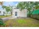 Rear view of stucco house with detached garage and small yard at 401 E Belmar St, Lakeland, FL 33803