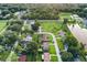 Bird's eye view of a charming neighborhood with mature trees and well-maintained lawns at 123 Padgett N Pl, Lakeland, FL 33809