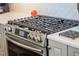 Close-up of a modern stainless steel gas stove and oven in the kitchen at 127 W Belmar St, Lakeland, FL 33803