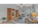 Cozy living room with decorative bookshelves and neutral color palette at 1336 Melrose St, Lake Alfred, FL 33850