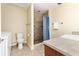 Bathroom with shower, toilet, and vanity at 2729 Woodland Hills Ave, Lakeland, FL 33803