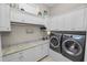 Bright laundry room with washer, dryer, and ample counter space at 2961 Sanctuary Cir, Lakeland, FL 33803