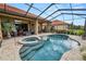 Relaxing pool and spa with covered patio at 2961 Sanctuary Cir, Lakeland, FL 33803