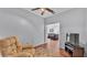 Bedroom with view into living room and ceiling fan at 362 Enclave Dr, Lakeland, FL 33803