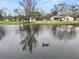 Aerial view of a home with a pond and surrounding trees at 4312 Glenview Dr, Lakeland, FL 33810