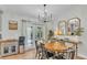 Farmhouse style dining room with oval table and access to back patio at 5125 Pheasant Dr, Mulberry, FL 33860