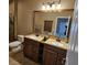 Double vanity bathroom with large mirror and separate shower at 5269 Pebble Beach Blvd, Winter Haven, FL 33884