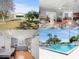 Real estate collage featuring home exterior, living area, kitchen, and community pool at 6087 Southern Oaks Se Dr, Winter Haven, FL 33884