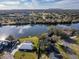 Aerial view showing home's location on waterfront property at 825 E Mann Rd, Bartow, FL 33830