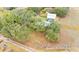 Aerial view of home, large lot, and surrounding trees at 9585 Shreck Rd, Bartow, FL 33830