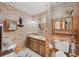 Bathroom with vintage wallpaper, a vanity, and a toilet at 1005 Shadow Run Dr, Lakeland, FL 33813