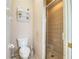 Guest bathroom with toilet and shower stall at 1012 Robin Ln, Winter Haven, FL 33884