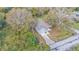 Aerial view showing a light blue house nestled among trees at 1033 Fleming Ave, Lakeland, FL 33815