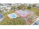 Community pool and clubhouse aerial view at 1610 Reynolds Rd # 236, Lakeland, FL 33801