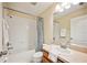 Clean bathroom with a shower/tub combo and updated vanity at 4235 Winding Vine Dr # 148, Lakeland, FL 33812