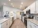 View of a modern kitchen with white cabinets and stainless steel appliances at 7617 Sw 108Th St, Ocala, FL 34480