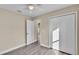 Bedroom with double door closet and vinyl flooring at 1029 Lakewood Ct, Lakeland, FL 33801