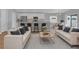Open-concept living room with modern kitchen, island seating, and bright natural light at 1065 Silas St, Haines City, FL 33844