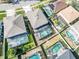 Community overview showcasing multiple houses with pools at 1074 Berkeley Dr, Kissimmee, FL 34744