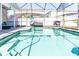 Sparkling pool with screened enclosure and patio at 1074 Berkeley Dr, Kissimmee, FL 34744