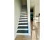 Interior staircase with dark-green steps and white risers at 2348 Isle Royale Se Ct, Winter Haven, FL 33880