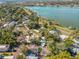Aerial view of the neighborhood with the lake, highlighting the community's location at 531 Hunter St, Lakeland, FL 33803