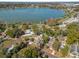 Aerial view of the home with the lake in the distance, showcasing the neighborhood at 531 Hunter St, Lakeland, FL 33803
